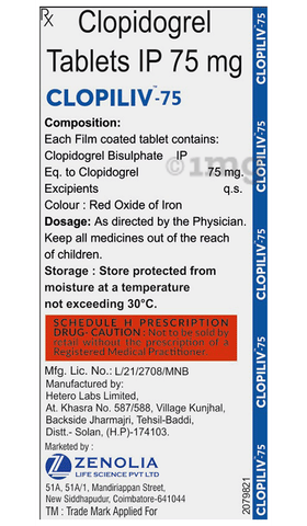 Clopiliv 75 Tablet image Clopiliv 75 Tablet image