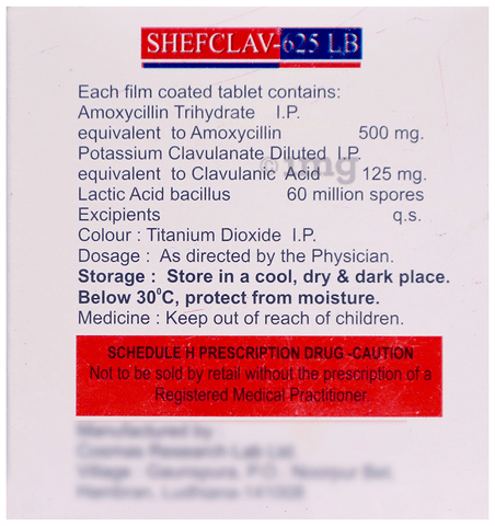 Shefclav 625 LB Tablet image Shefclav 625 LB Tablet image
