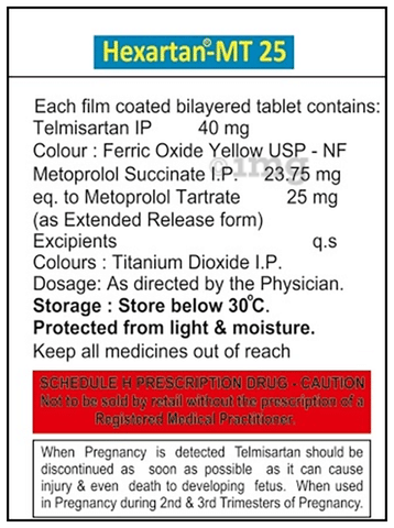 Hexartan-MT 25 Tablet ER image