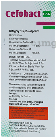 Cefobact 1.5G Injection Combi Pack image Cefobact 1.5G Injection Combi Pack image