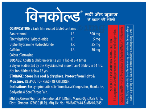 Wincold Cold & Flu Relief Tablet image