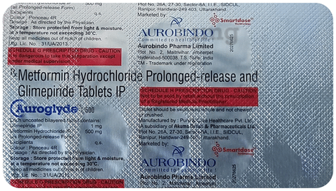 Auroglyde 1/500 Tablet PR image Auroglyde 1/500 Tablet PR image