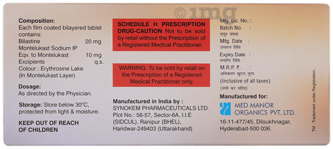 Bilahist M 20mg/10mg Tablet