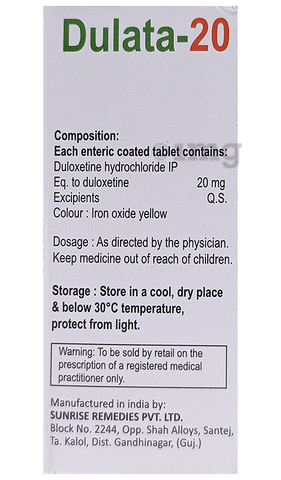 Dulata 20mg Tablet image Dulata 20mg Tablet image