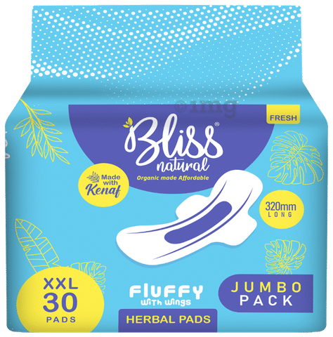 Buy Organic Sanitary Pads - XXL Fluffy (Pack of 6) - Bliss Pads
