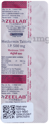 MetROSE 500mg Tablet image