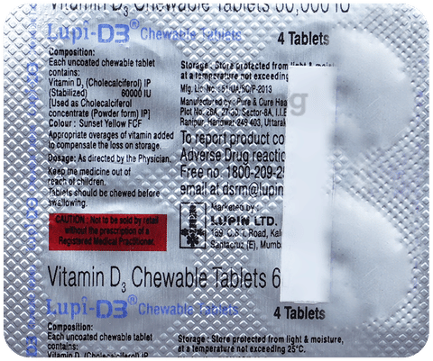 Lupi-D3 60K Chewable Tablet image Lupi-D3 60K Chewable Tablet image