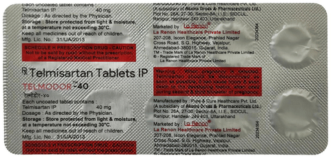 Telmodor 40mg Tablet image Telmodor 40mg Tablet image