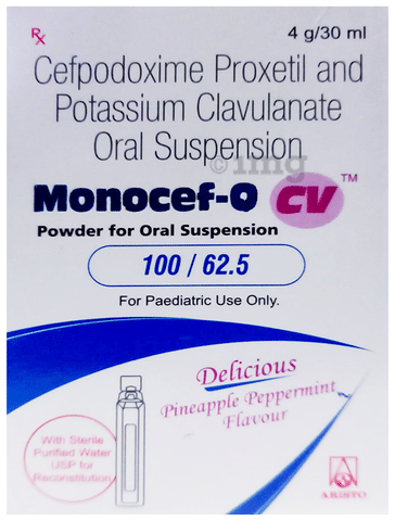 Monocef-O CV 100/62.5 Oral Suspension Pineapple Peppermint