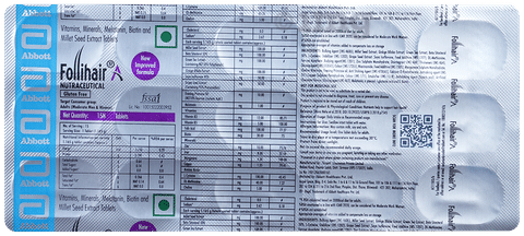 Follihair A Tablet Gluten Free: Buy strip of 15.0 tablets at best price in  India | 1mg