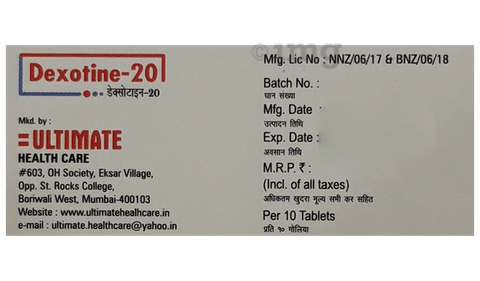 Dexotine 20 Tablet image Dexotine 20 Tablet image