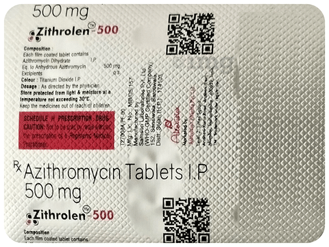 Zithrolen 500 Tablet image