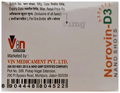 Norovin-D3 Nano Shots (5ml Each) Butterscotch Sugar Free