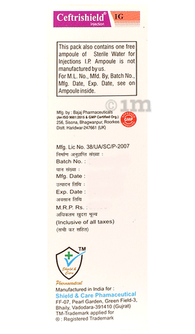 Ceftrishield 1g Injection image Ceftrishield 1g Injection image