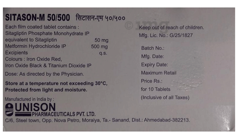 Sitason-M 50/500 Tablet image