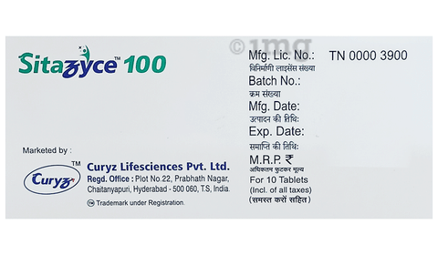 Sitazyce 100 Tablet image Sitazyce 100 Tablet image