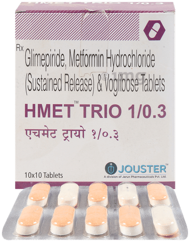 Hmet Trio 1mg/500mg/0.3mg Tablet