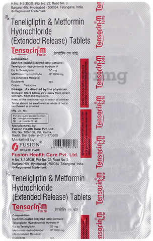 Tensorin M Forte 1000mg/20mg Tablet