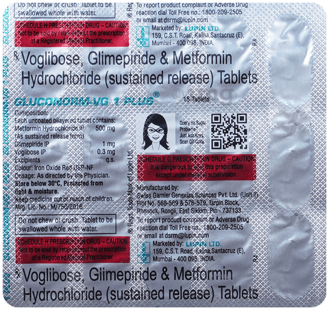 Gluconorm-VG 1 Plus Tablet SR image Gluconorm-VG 1 Plus Tablet SR image