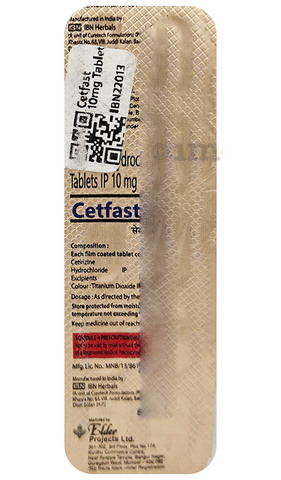 Cetfast 10mg Tablet image