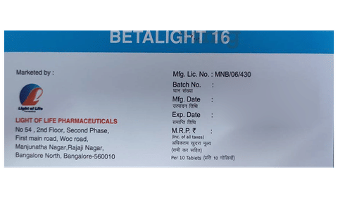 Betalight 16 Tablet image Betalight 16 Tablet image