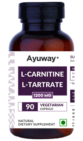 Ayuway L- Carnitine L-Tartrate 1200mg Vegicap: Buy bottle of 90.0 vegicaps  at best price in India | 1mg