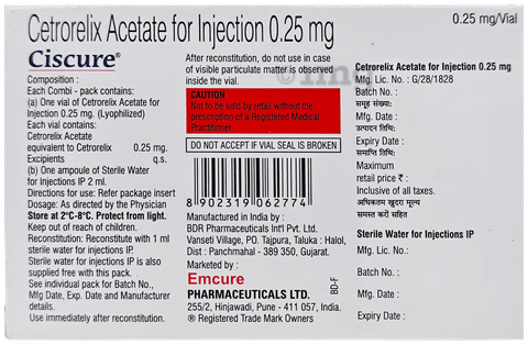 Ciscure 0.25mg Injection image