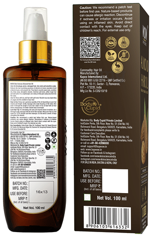 Wow Skin Science Almond Hair Oil - Infused With Almond Oil - Non Sticky &  Greasy Hair Oil, 100ml