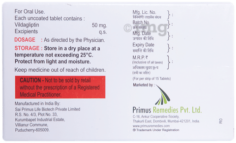 Vildaprime 50mg Tablet image