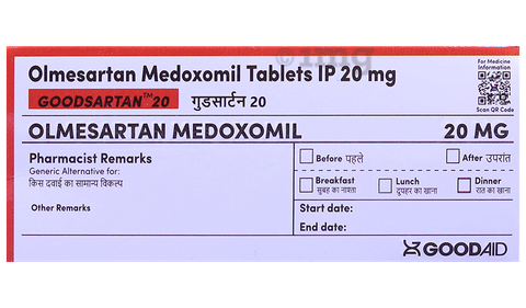 Goodsartan 20 Tablet image Goodsartan 20 Tablet image