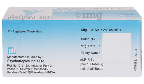 Telpil 40mg Tablet image Telpil 40mg Tablet image