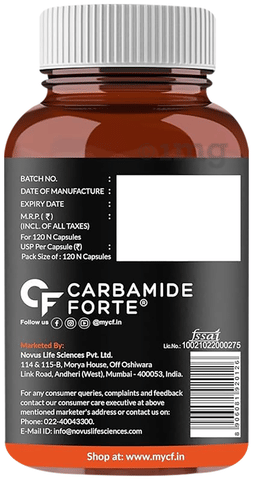 Carbamide Forte L-Carnitine L-Tartrate 1000mg | For Recovery, Stamina, Fat Burn & Energy | Capsule: Buy bottle of 120.0 capsules at best price in India | 1mg Carbamide Forte L-Carnitine L-Tartrate 1000mg | For Recovery, Stamina, Fat Burn & Energy | Capsule: Buy bottle of 120.0 capsules at best price in India | 1mg