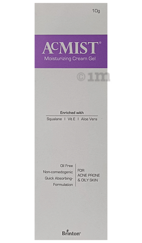Acmist Moisturizing Gel with Squalane, Vitamin E & Aloe Vera | Non- Comedogenic | Derma Care | For Acne Prone & Oily Skin: Buy tube of 10.0 gm  Gel at best price in India | 1mg