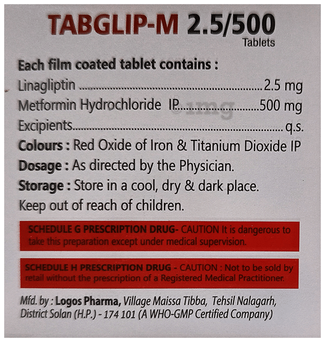 Tabglip-M 2.5/500 Tablet image Tabglip-M 2.5/500 Tablet image