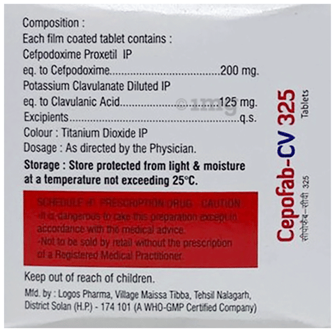 Cepofab-CV 325 Tablet image Cepofab-CV 325 Tablet image
