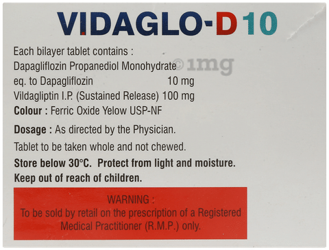 Vidaglo D 10mg/100mg Tablet image Vidaglo D 10mg/100mg Tablet image