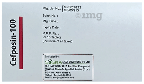 Cefposin 100 Tablet DT image Cefposin 100 Tablet DT image