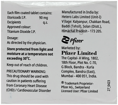 Etorizer 90mg Tablet image Etorizer 90mg Tablet image