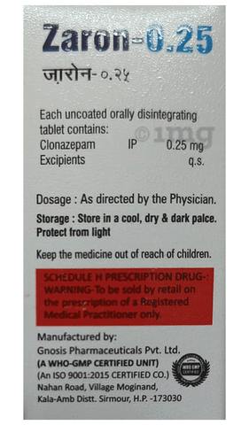 Zaron 0.25 Tablet MD image