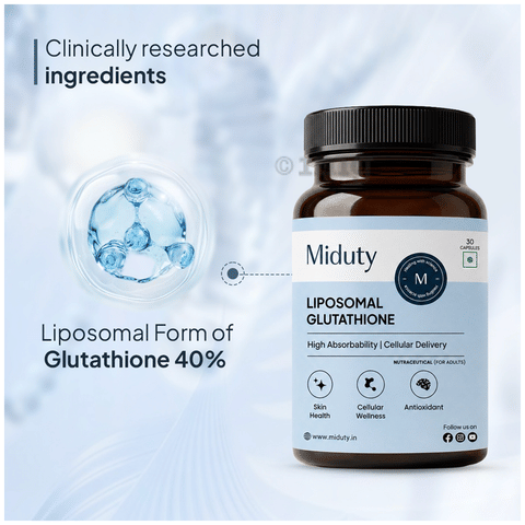 Miduty Liposomal Glutathione 40% | Anti Aging | Skin Brightening | Highest Absorbability Capsule: Buy bottle of 30.0 capsules at best price in India