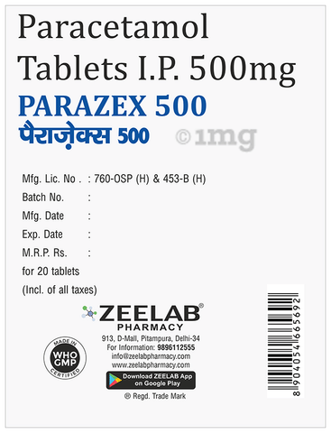Parazex 500 Tablet image Parazex 500 Tablet image