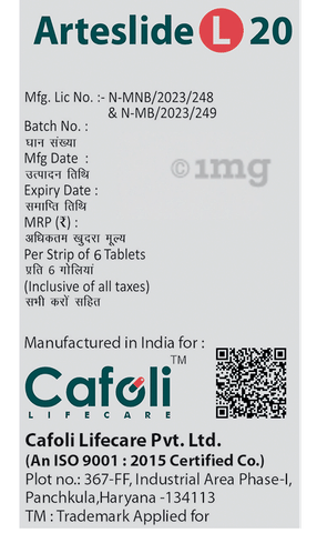 Arteslide L 20 Tablet image