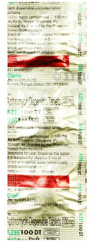 Azee 100mg Tablet DT image Azee 100mg Tablet DT image