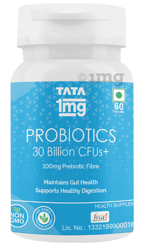 Tata 1mg Probiotics 30 Billion CFUs+ Capsule with Prebiotic Fibre: Buy  bottle of 60.0 capsules at best price in India