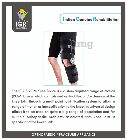 IGR R.O.M. Knee Brace Small Black Large: Buy box of 1.0 Unit at best price  in India