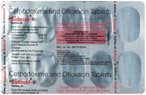 Zedocef O 200mg/200mg Tablet image Zedocef O 200mg/200mg Tablet image