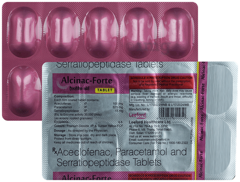 Alcinac Forte 100mg/325mg/15mg Tablet