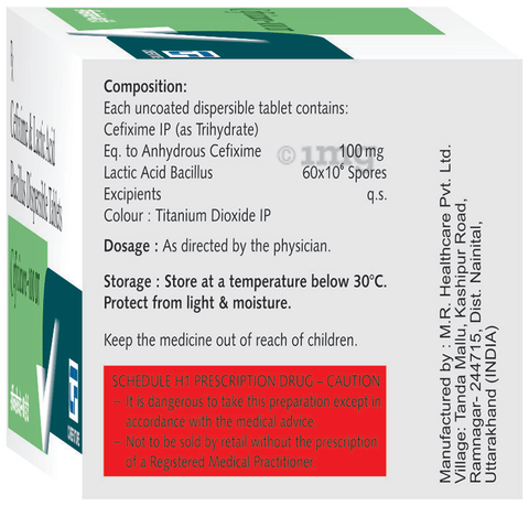 Cefixicure 100 DT Tablet image