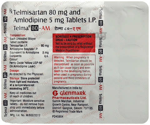 Telma 80-AM Tablet image