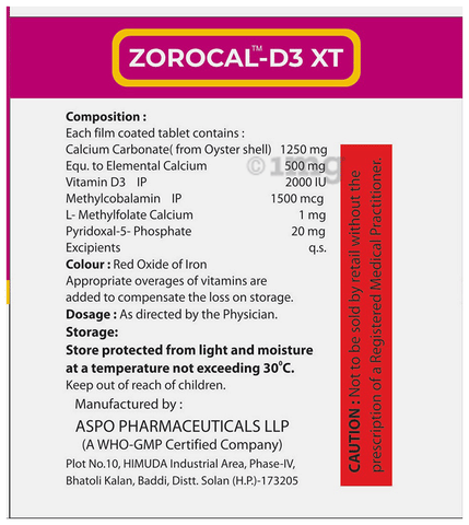 Zorocal-D3 XT Tablet image Zorocal-D3 XT Tablet image